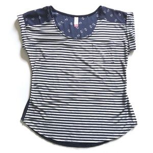 No Boundaries Striped Anchor Blouse Size: S